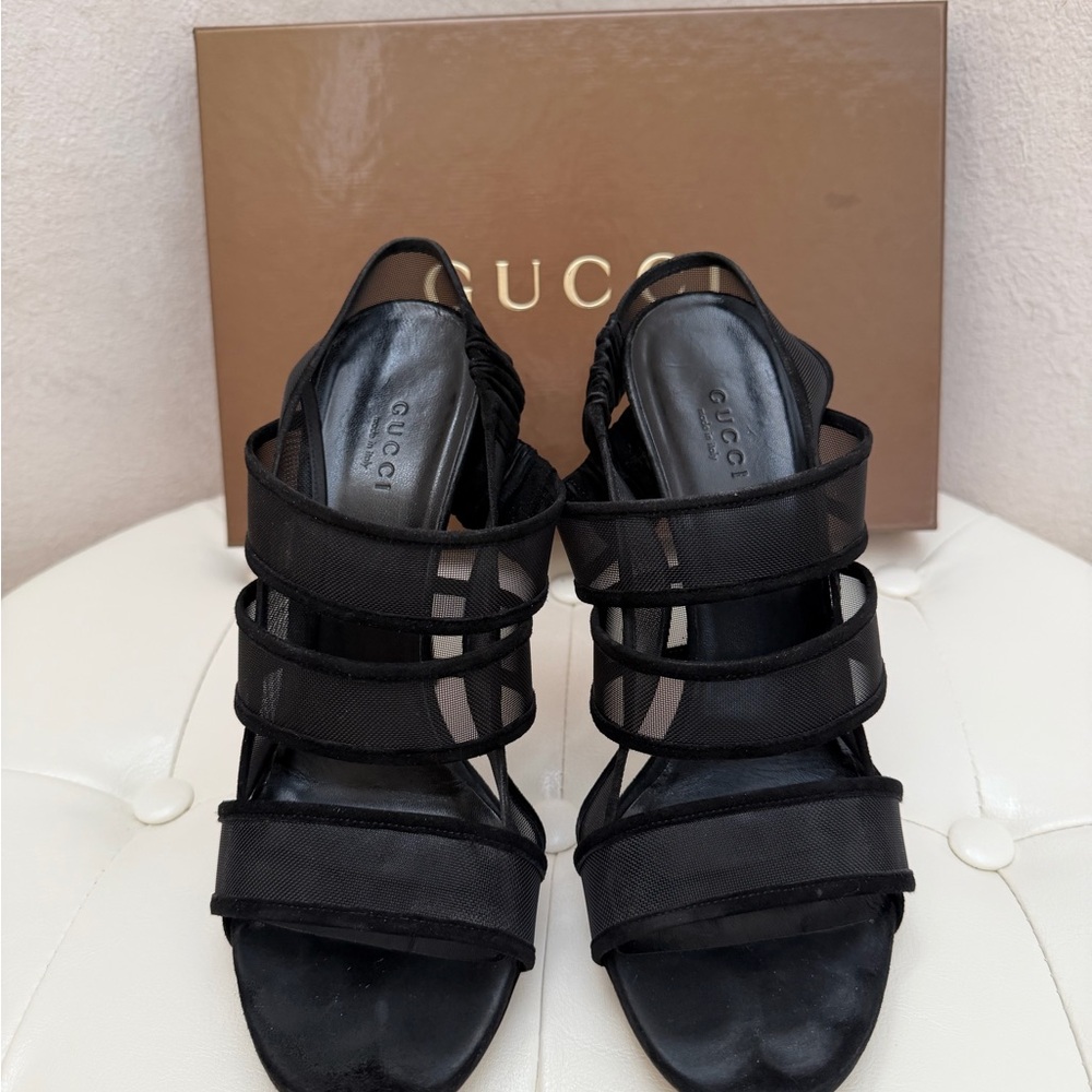 Gucci Black Strappy Heels for Women